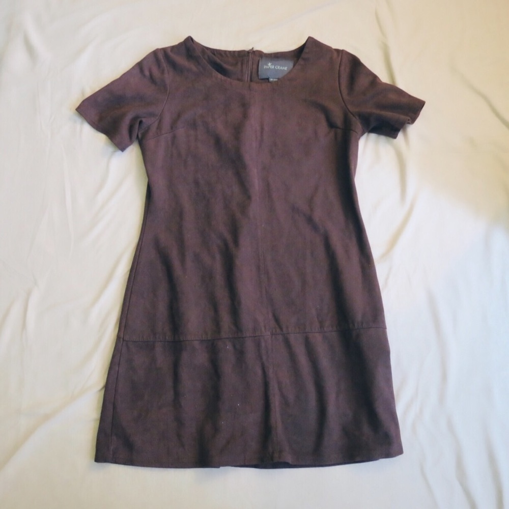 Paper Crane Brown Shift Dress